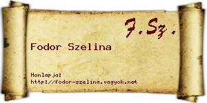 Fodor Szelina névjegykártya